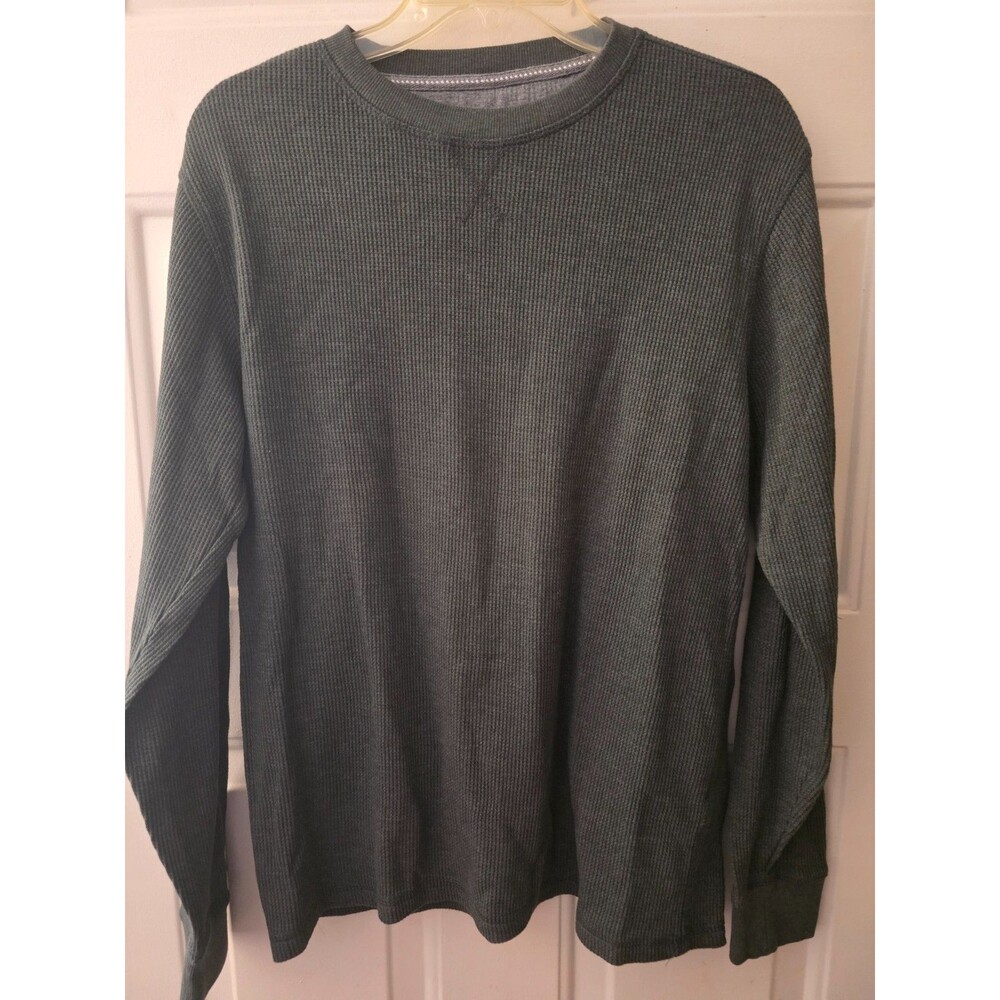 Member's Mark Soft Wash Thermal Men’s Long Sleeve Crew Neck T-Shirt Green Med